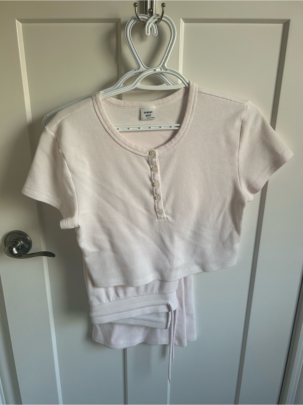 Light Pink Sunday Best (Aritzia) Waffle Knit Set